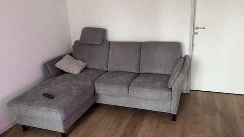 Ecksofa cord grau - ecksofa,