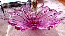 Große schwere Glas Schale - MURANO - dekoratives Design - Breite 30  cm - 1,2 kg