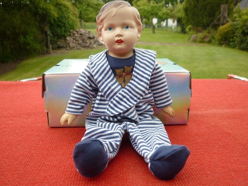 Stoffpuppe alt mit - , celluloid