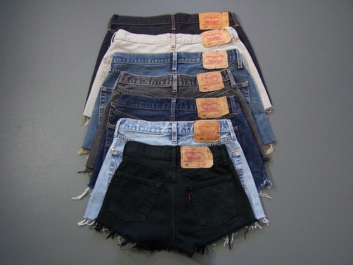 Levis 501 shorts ware - 501, denim
