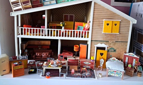 Vintage puppenhaus 70er - puppenhaus,