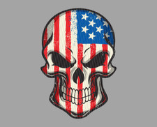 USA FLAG 130mm SKULL Aufkleber  Totenkopf America Oldschool Tuning Hell Punisher