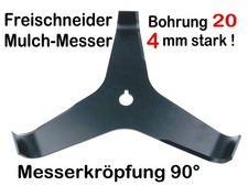 Freischneider Mulchmesser 3-Zahn 90° 300 x  20 x 4 mm  Dickichtmesser Motorsense