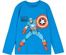 AVENGERS 128 SHIRT CAPTAIN AMERICA MARVEL BLAU LANGARM LANGARMSHIRT SUPERHELD