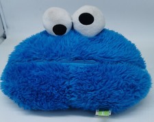 Cookie Monster Kissen Plüsch Dekokissen mit Reißverschluss & Keks Tasche