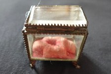 antikes Schmuckkästchen Schatulle Frankreich vergoldete Bronze Glas geschliffen