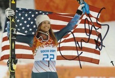 Julia Mancuso handsigniertes 6x4 inch Foto Olympische Winterspiele Ski Alpin