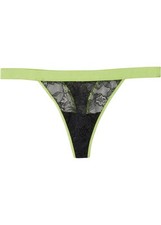 T-String Gr. 48/50 Schwarz Limettengrün Damen-Unterwäsche Slip Neu*