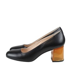 Miss L´fire Damen Schuhe Pumps Gr. 39 Schwarz Leder High Heels Stilettos