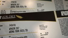 Apache 207 Tickets Leipzig, 2 Tickets,Stehplatz Innenraum