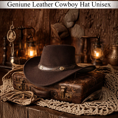 100 echt leder cowboyhut - echt,