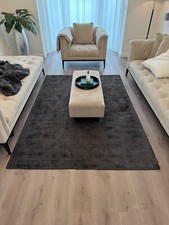 Westwing Handgewebter Viskoseteppich Jane - Anthrazit (160x230)