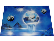 Bild, Gemälde, Sprayer,Spraydose,Graffiti, Wien,blaue Landschaft 49,5 x 70,MEGA