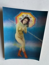 Erotik 3D Wackelkarte Frau nackt Nude um 1970 kurios Postkarte Foto Kunst Bild