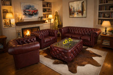 Chesterfield Leder Garnitur