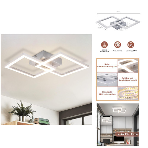 Deckenleuchte led silber cm - silber,