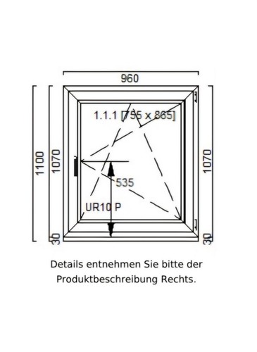 Einflügeliges fenster mit - einflügeliges,