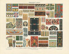 Ornamente I Tonscherben Mumiensarg Nimrud Stuckbemalung Relief Pompeji SUPER 012