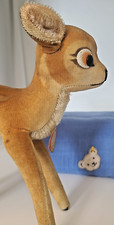steiff 7422,0 - Bambi Reh Samt hellbraun getupft stehendCopyr Walt Disney KFS 1A