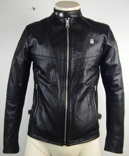 G-STAR RAW Edla Leather Jacket Designer Lederjacke Herren Black Gr.S NEU ETIKETT