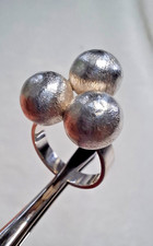 Ring Silber 925 Vintage handmade massiv 3 Silber Kugeln Gr. 54 / 17,2 mm