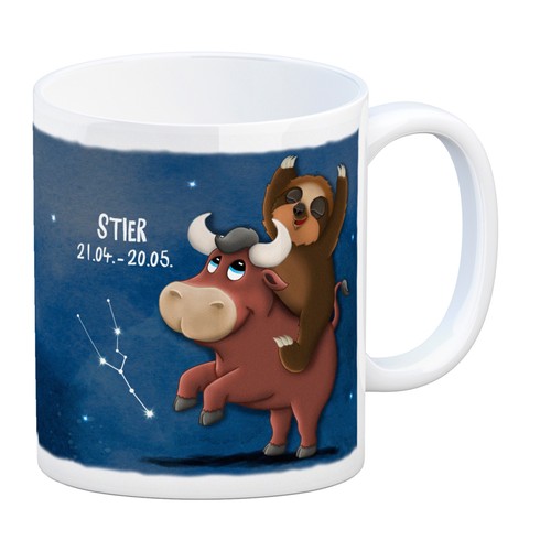 Kaffeebecher mit faultier - mit,