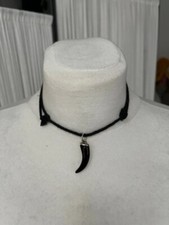 Sterling Silber Anhänger Zahn schwarz viking vikings