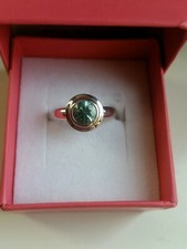 Blauer Zirkon Solitaire Silberring°.