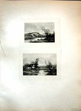 Alter Druck Le Village De Mount Joli Maurice Levis Haus und Teich Boot Menschen 132J