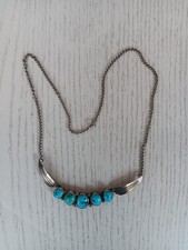 Indianerschmuck  925 Silber 5x Türkis Halskette USA Navajo
