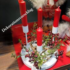 Weiß Metall Adventskranz Kerzenhalter Kerzentablett Kerzenteller Kerzenschale