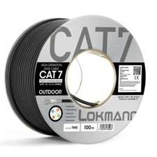 100m Schwarz Outdoor Cat 7 Kupfer 1000MHz Verlegekabel Erdkabel Netzwerkkabel UV