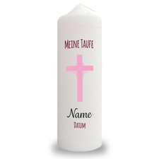 Taufkerze "Kreuz" mit Namen