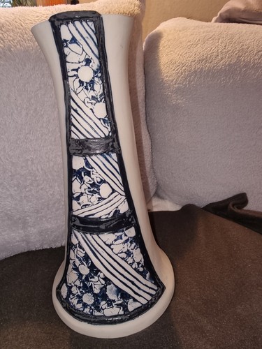 Vase weiß blau malaysia - vase, weiß/blau