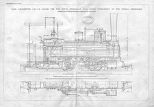 Königlich Ungarische Kohlebergwerke Tenderlokomotive Antik Technik Druck 1873