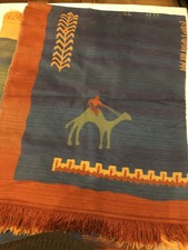 2 Stück Wohndecken - IBENA - Blau-Orange - ca. 150x200 cm