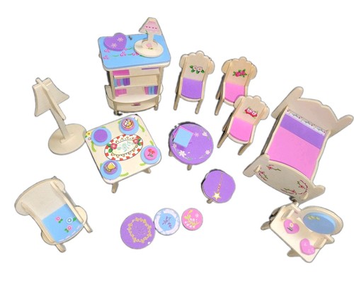 Holz puppenhaus set konvolut - set,