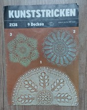 Kunststricken 9 kleinere Deckchen, Verlag für die Frau Leipzig DDR Nr. 2138
