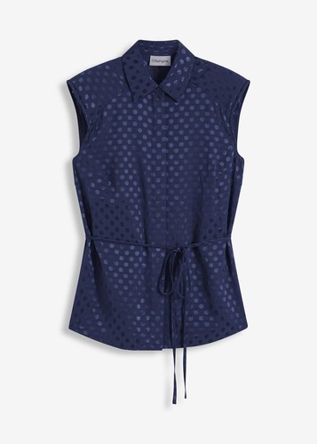 Satinbluse 38 dunkelblau - satinbluse,