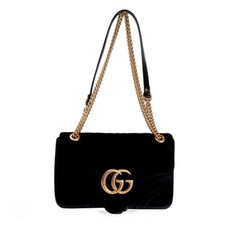 Gucci marmont black velvet - gucci,