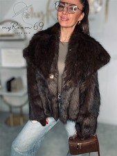 Damen Kunstfell Jacke Braun