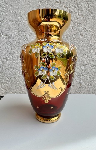 Vase rubinglas gold - vase,