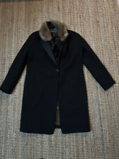 ETRO MANTEL GR. I46 D40 GRAU WOLLE NERZKRAGEN