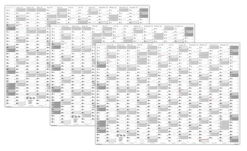 Xxl wandkalender gerollt - 3x,