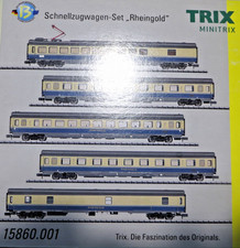 Minitrix 15860.001 N SCHNELLZUGWAGEN SET "RHEINGOLD" MIT SCHLUSSLICHT in OVP