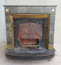 Napoleon III Kaminofen Aus Gusseisen Und Marmor