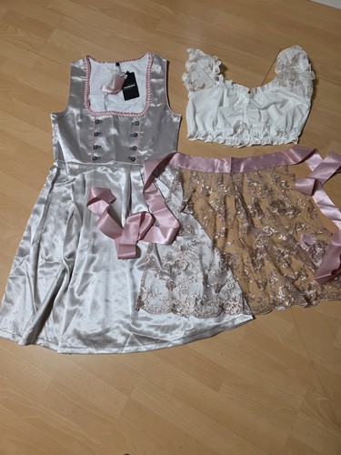 Neu dirndl teilig silber - dirndl, 3-teilig