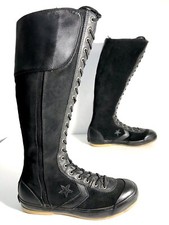 CONVERSE STIEFEL, 22 LOCH, SCHWARZES WILDLEDER, UK 5, GR. 38, SEHR GUTER ZUSTAND