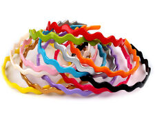 Haarreif Kunststoff, gewellt, schmal, breit, bunt, viele Farben, 5 8 12 25 mm