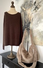 Pullover Braun 38-40 Neu Strick Wolle Alpaka Pullover Alpaca